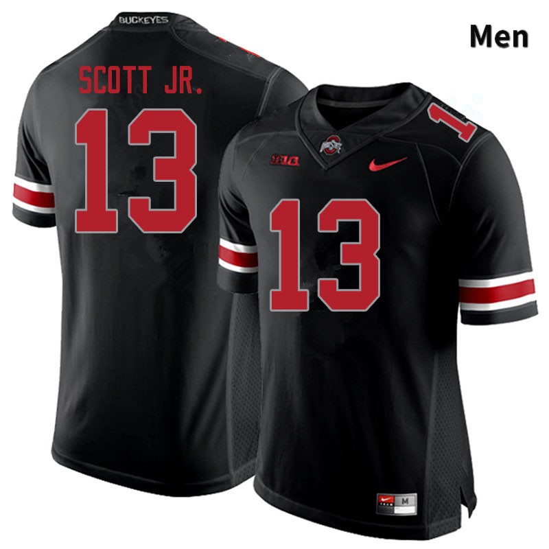 Ohio State Buckeyes Gee Scott Jr. Men's #13 Blackout Authentic Stitched College Football Jersey